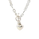 Silver Double Link Chain With Heart Pendant