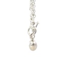 Silver Double Link Chain With Heart Pendant