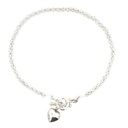 Silver Double Link Chain With Heart Pendant