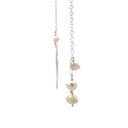 Sterling Silver Lariat With Pearls & Feather