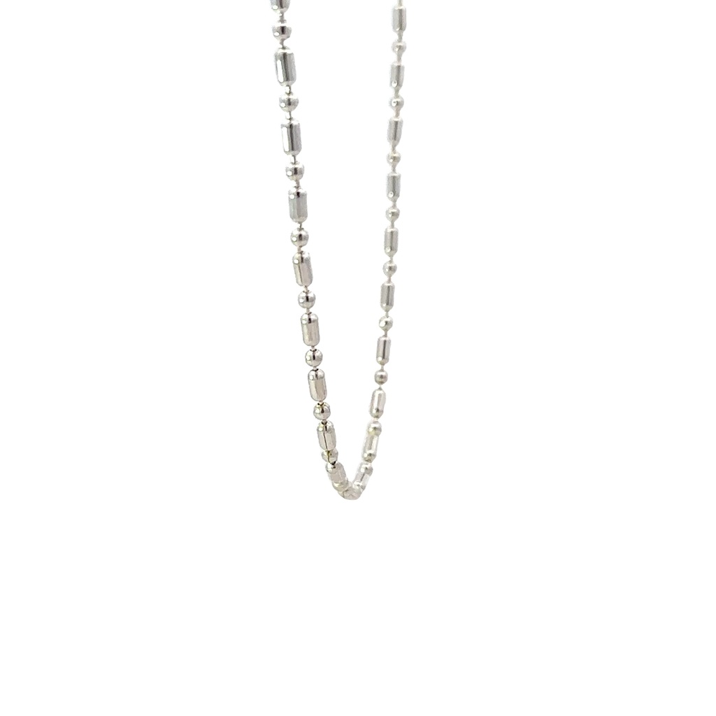 Sterling Silver Beaded Chain 50cm