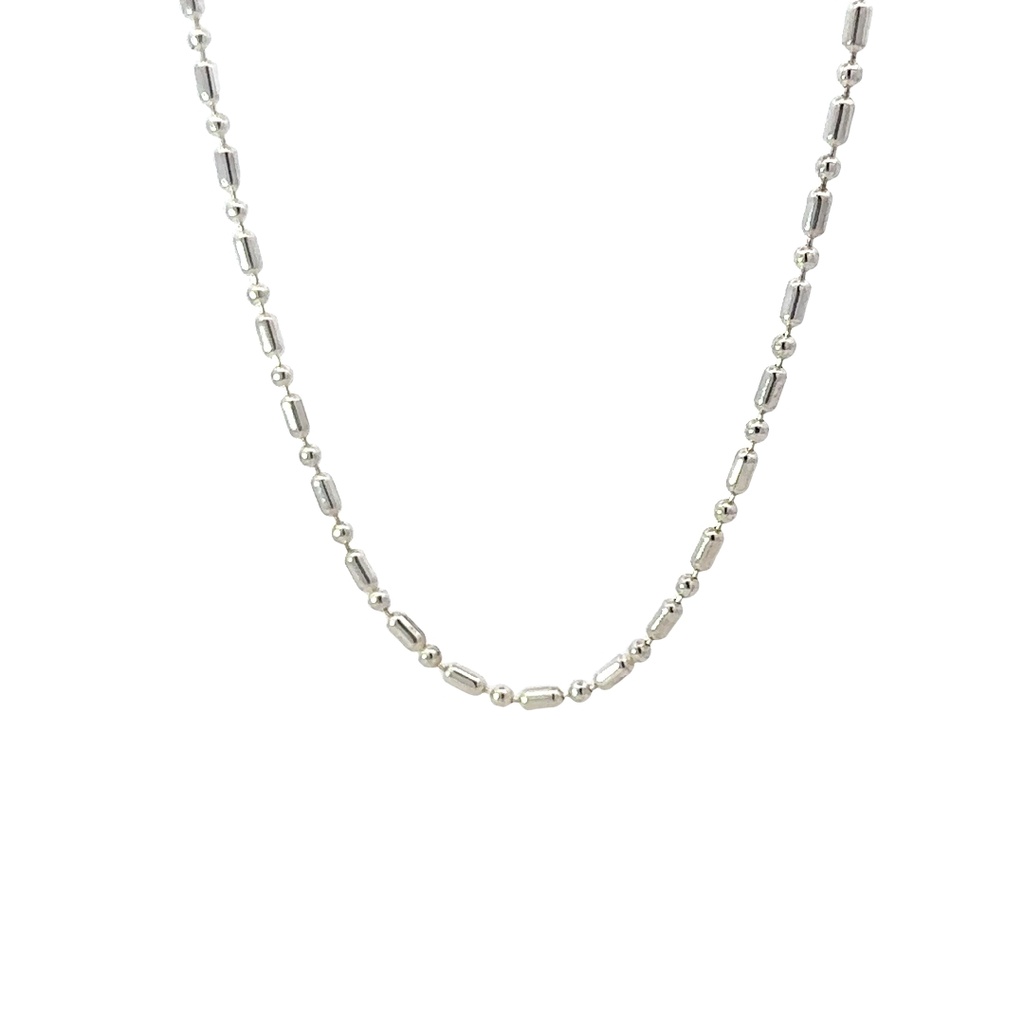 Sterling Silver Beaded Chain 50cm