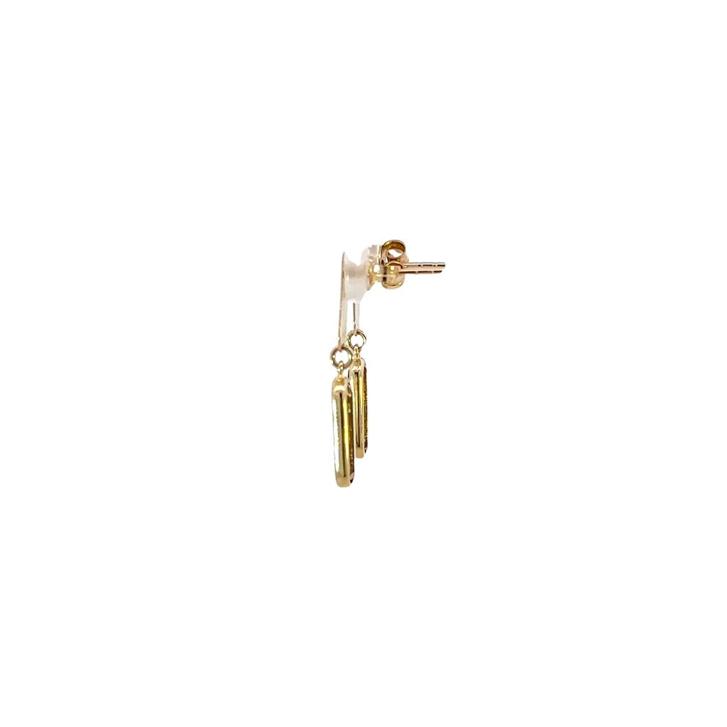 Oblong Peridot Drop Earrings In Yellow Gold