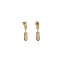 Oblong Peridot Drop Earrings In Yellow Gold
