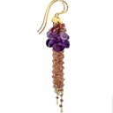 Amethyst & Tourmaline Drop Earrings In 18K Rose Gold