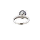 Tahitian Pearl & Diamond Ring In 18K White Gold