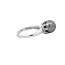 Tahitian Pearl & Diamond Ring In 18K White Gold