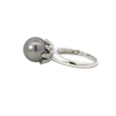 Tahitian Pearl 10.5-11mm & Diamond Ring In 18K