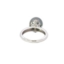 Tahitian Pearl 10.5-11mm & Diamond Ring In 18K