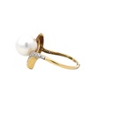 South Sea Pearl & Diamond Ring In 18K Yellow Gold