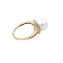 South Sea Pearl & Diamond Ring In 18K Yellow Gold