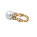South Sea Pearl With Twisted Diamond Band In 18K