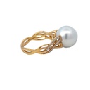 South Sea Pearl With Twisted Diamond Band In 18K
