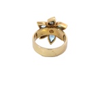 Aquamarine & Yellow Sapphire Ring In 18K YG