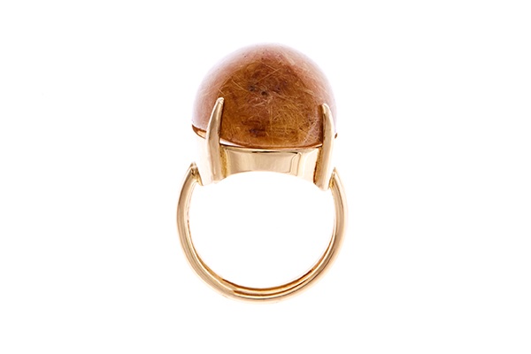 Rutilated Quartz Ring In 18k Yellow Gold