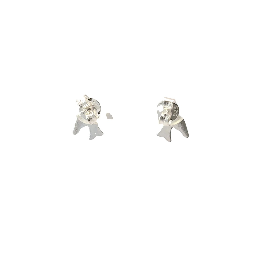 Children Sterling Silver Blue Bird Stud Earrings