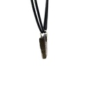 Silver Boulder Opal Pendant on Black Leather