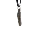 Silver Boulder Opal Pendant on Black Leather