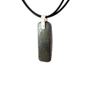 Silver Boulder Opal Pendant on Black Leather
