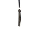 Silver Boulder Opal Pendant on Black Leather
