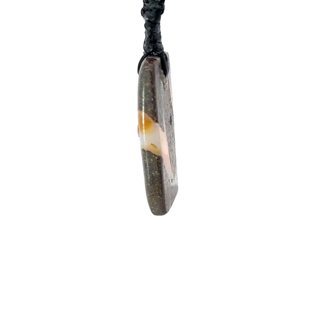 Natural Boulder Opal on Macramé Black Cord
