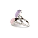 Silver Cabochon Amethyst & Morganite Ring
