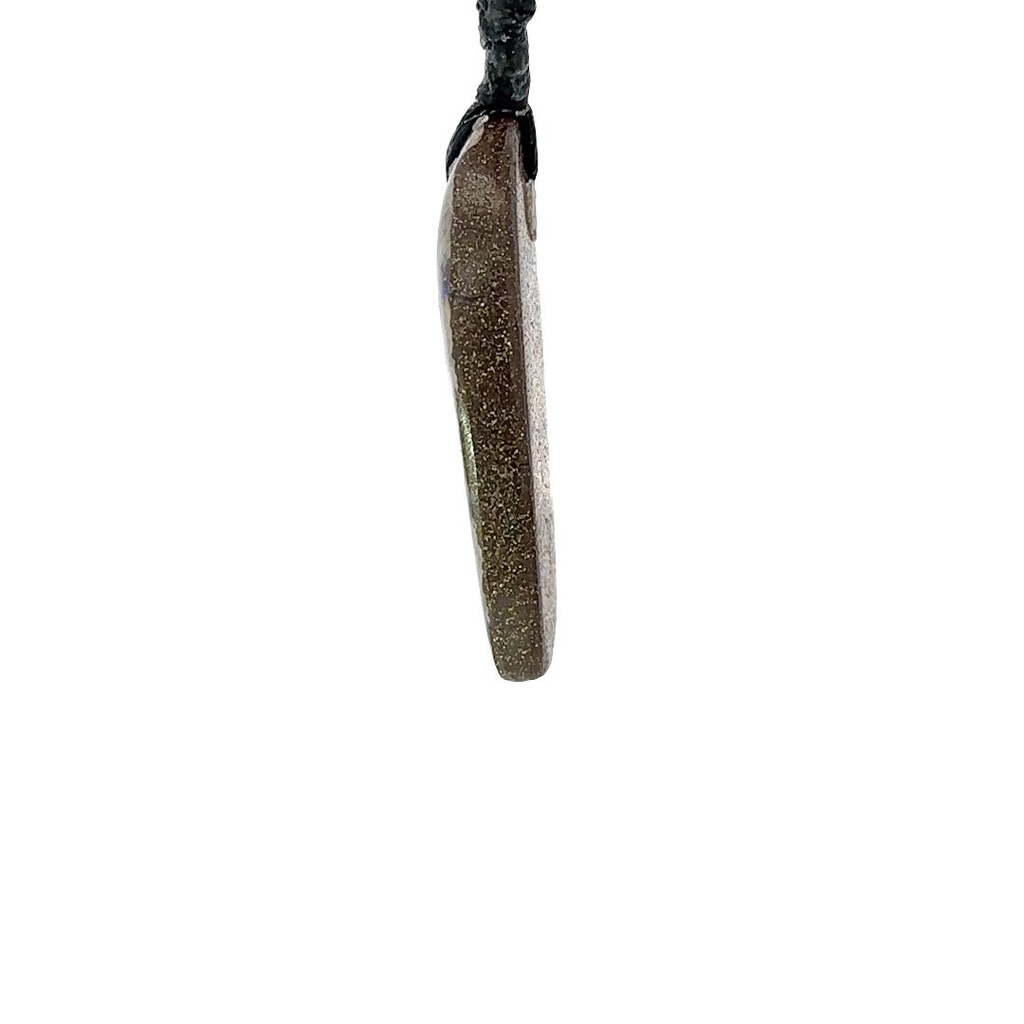 Natural Boulder Opal on Macramé Black Cord