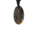 Boulder Opal Pendant on Black Macramé Cord