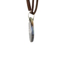Silver Boulder Opal Pendant On Brown Leather