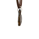 Silver Boulder Opal Pendant on Brown Leather