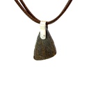 Silver Boulder Opal Pendant on Brown Leather