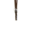 Silver Boulder Opal Pendant on Brown Leather
