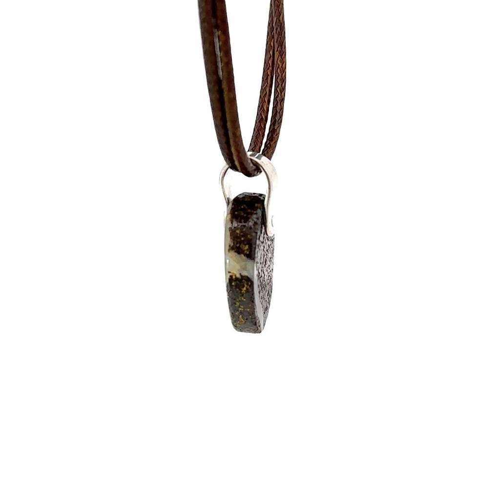 Sterling silver Boulder Opal Pendant on Leather