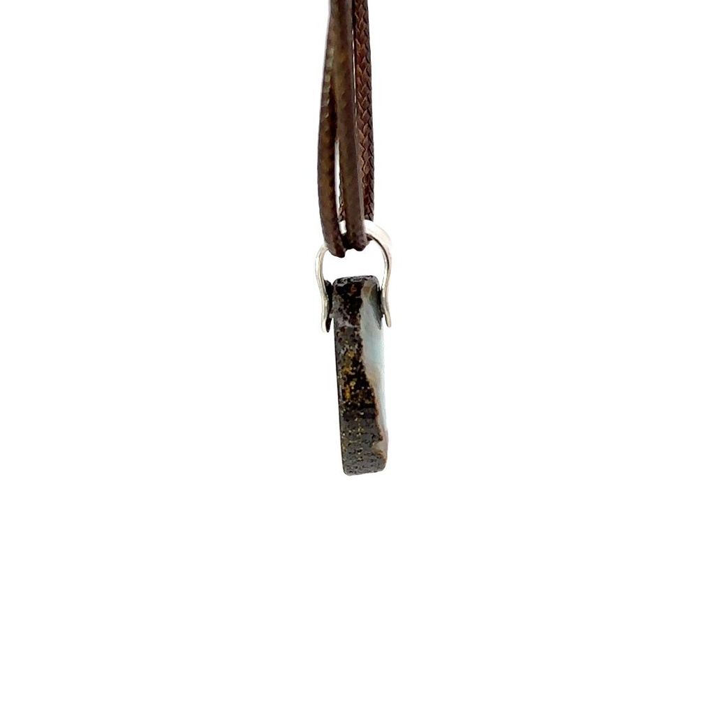 Sterling silver Boulder Opal Pendant on Leather