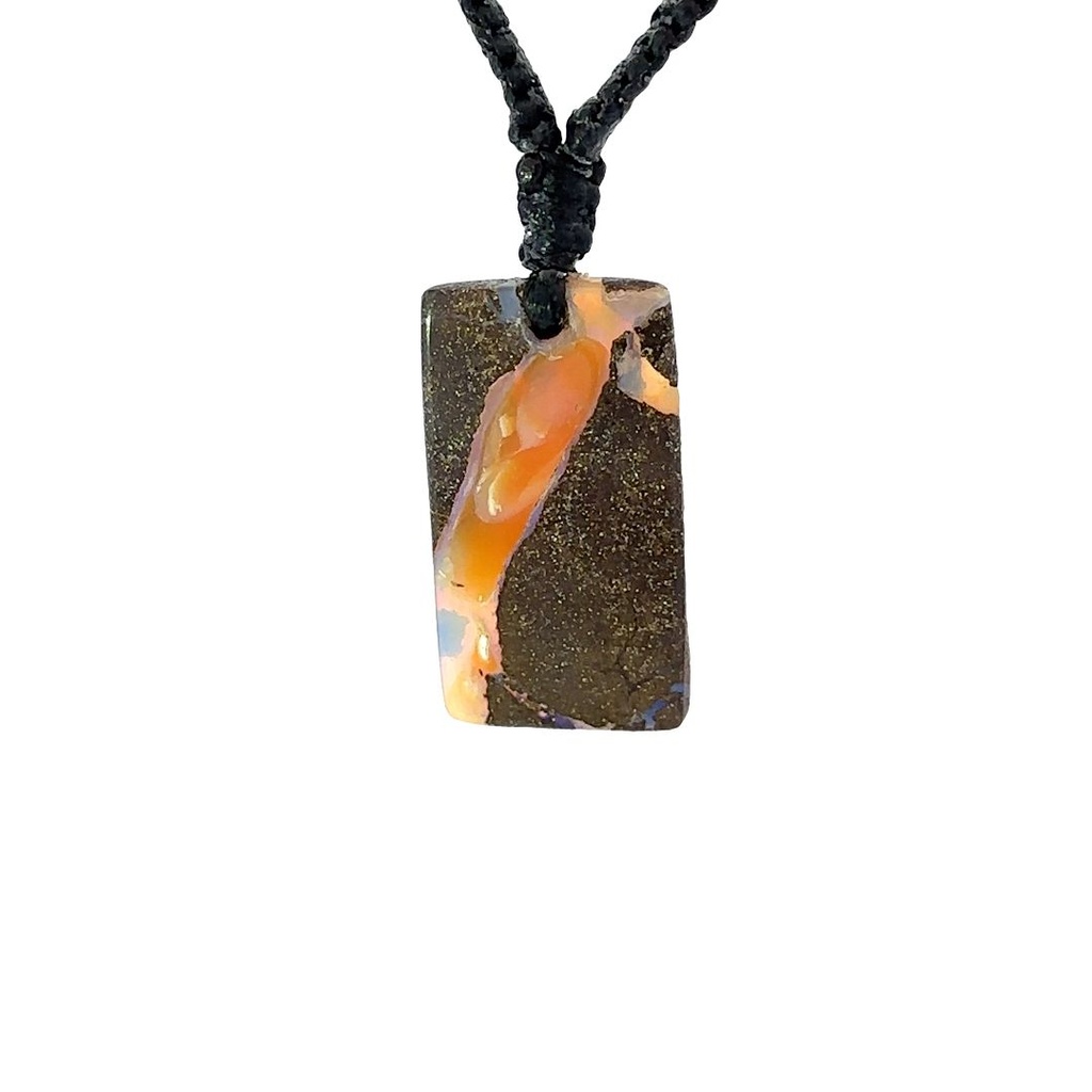 Australian Boulder Opal on Black Cord