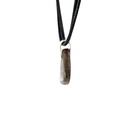 Boulder Opal Pendant W/ Silver on Leather