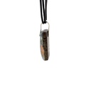 Boulder Opal Pendant W/ Silver on Leather