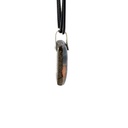 Boulder Opal Pendant W/ Silver on Leather