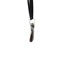 Boulder Opal Pendant W/ Silver on Leather