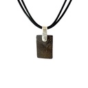 Boulder Opal Pendant W/ Silver on Leather