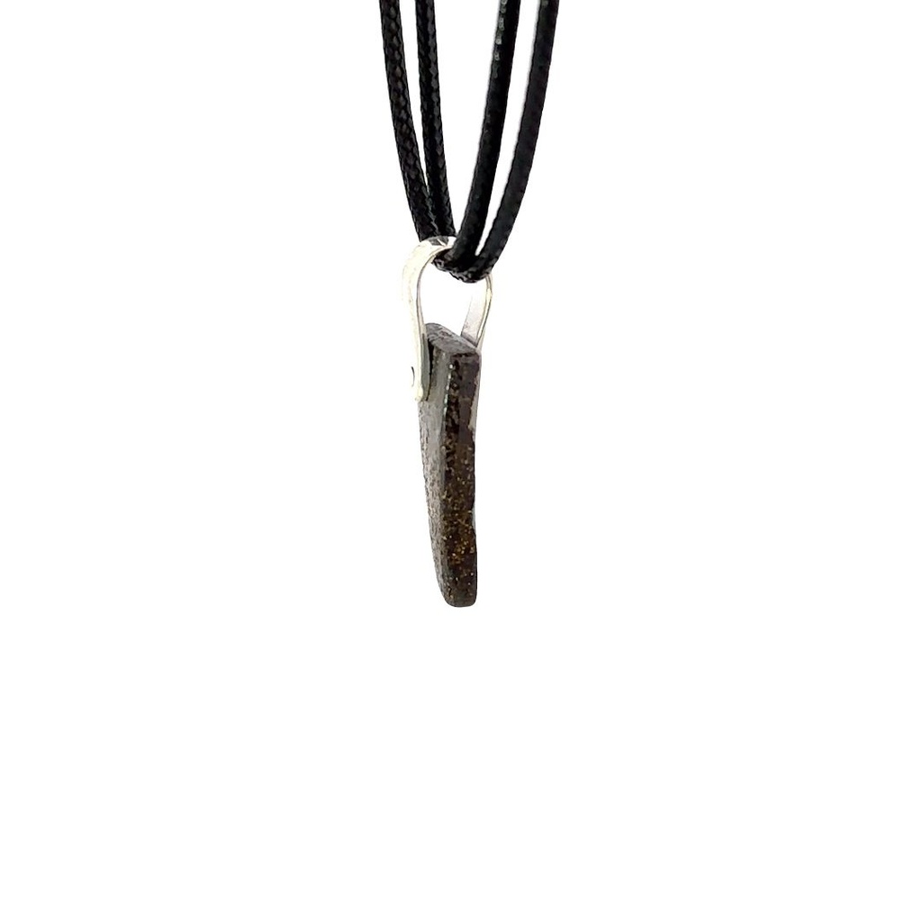 Boulder Opal Pendant W/ Silver on Leather