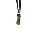 Boulder Opal Pendant W/Silver on Leather