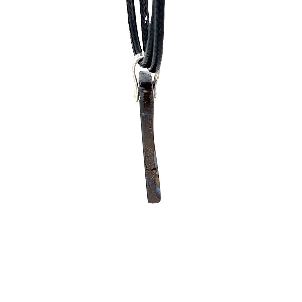 Boulder Opal Pendant W/ Silver on Leather