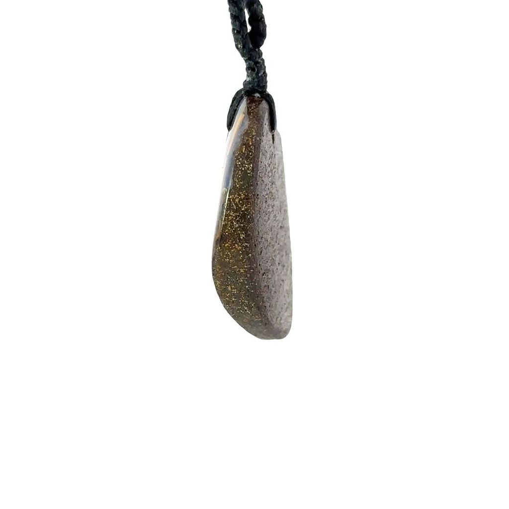 Natural Boulder Opal Pendant on Black Cord