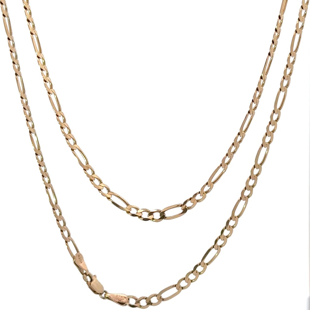 9ct Yellow Gold 58cm Figaro Link Chain