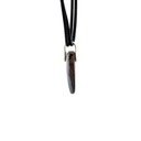 Boulder Opal Pendant W/Silver on Leather