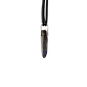 Boulder Opal Pendant W/Silver on Leather