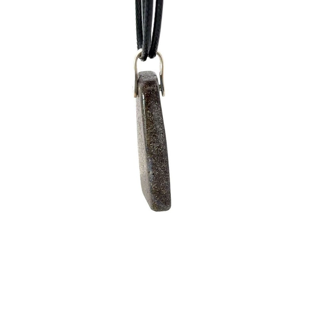 Boulder Opal Pendant W/ Silver on Leather