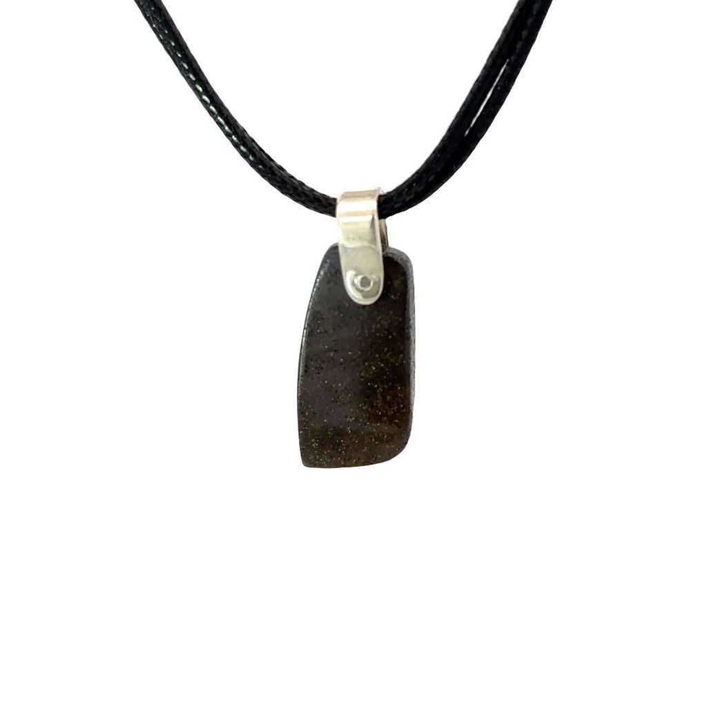 Boulder Opal Pendant W/ Silver on Leather