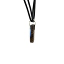 Boulder Opal Pendant W/ Silver on Leather